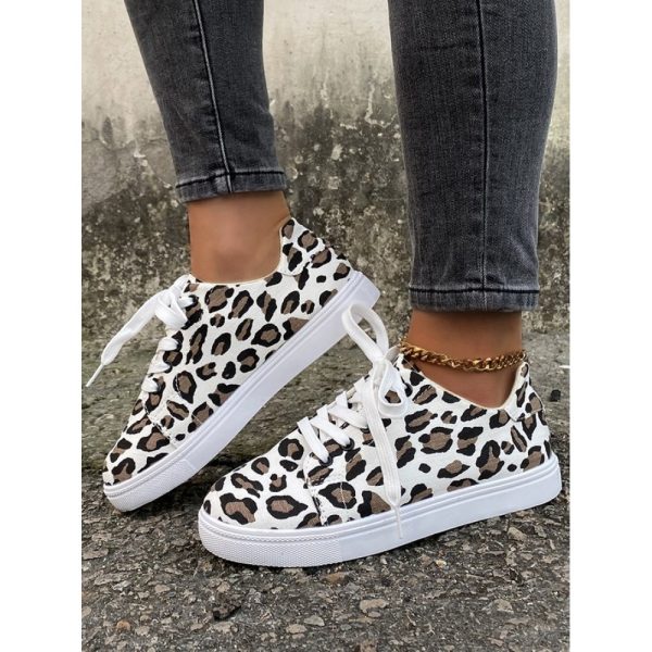 Christmas Red Plaid Black And White Plaid Leopard Casual Flat Shoes - Image 18