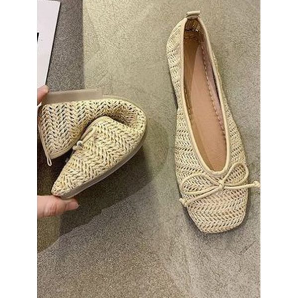 Weaving Material Casual Plain All Season Shallow Shoes - Image 2