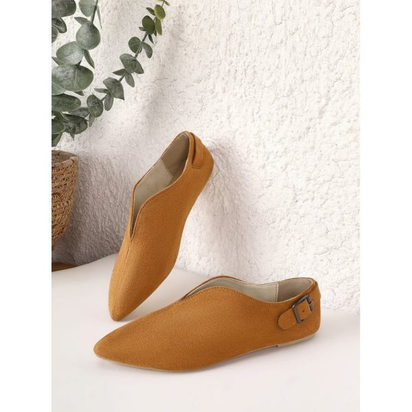 Vintage Casual V-Buckle Flat Shoes - Image 2