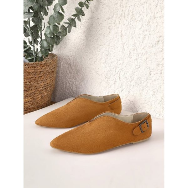 Vintage Casual V-Buckle Flat Shoes - Image 3