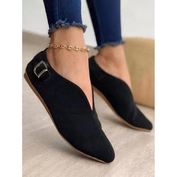Vintage Casual V-Buckle Flat Shoes - Image 8