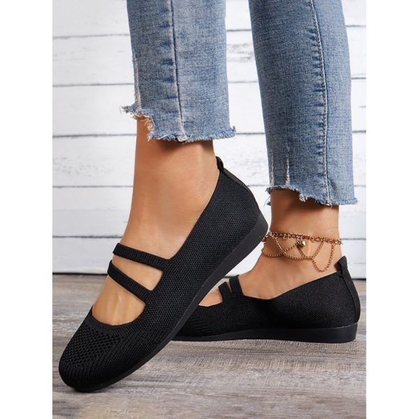 Soft and Comfortable Breathable Flyknit Mary Jane Flats - Image 11
