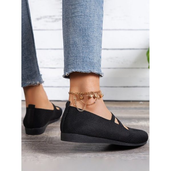 Soft and Comfortable Breathable Flyknit Mary Jane Flats - Image 14