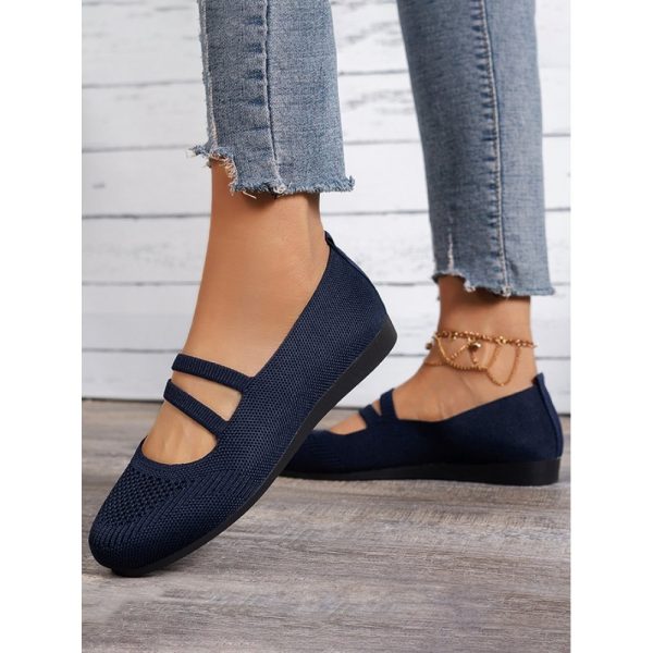 Soft and Comfortable Breathable Flyknit Mary Jane Flats - Image 16