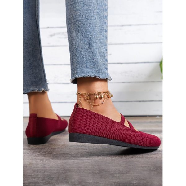 Soft and Comfortable Breathable Flyknit Mary Jane Flats - Image 4