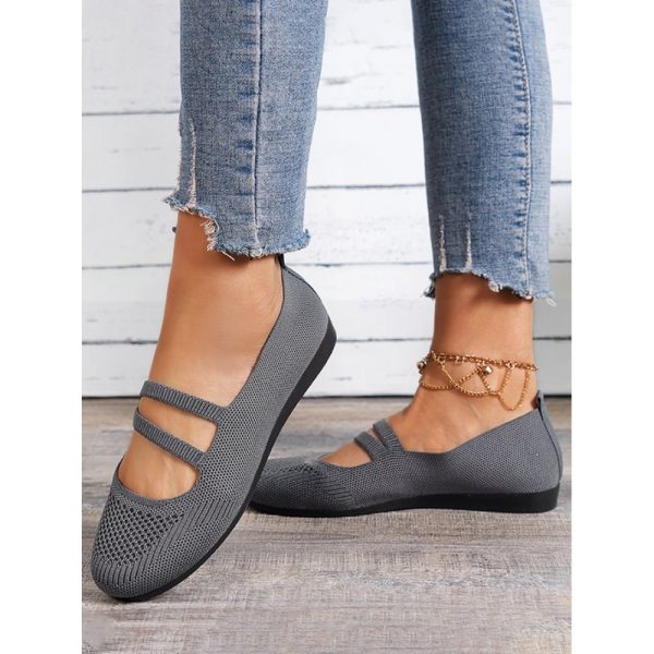 Soft and Comfortable Breathable Flyknit Mary Jane Flats - Image 6