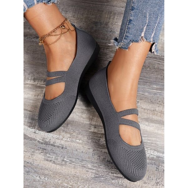 Soft and Comfortable Breathable Flyknit Mary Jane Flats - Image 7