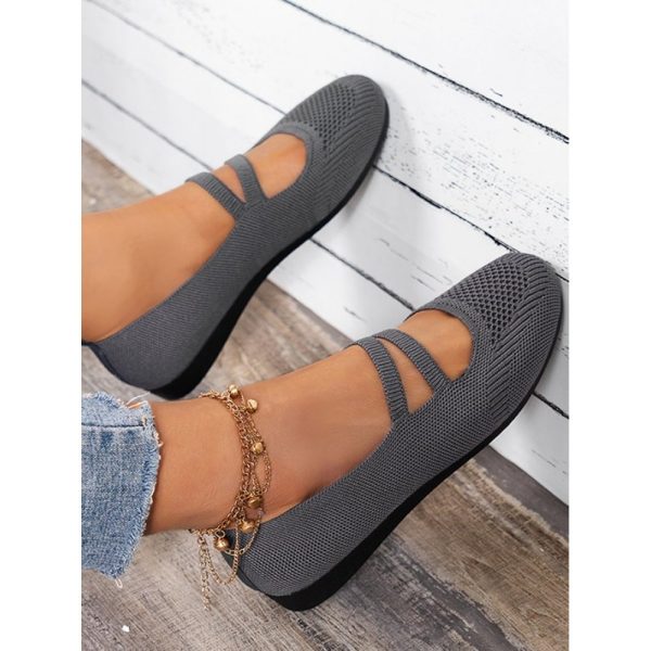 Soft and Comfortable Breathable Flyknit Mary Jane Flats - Image 8