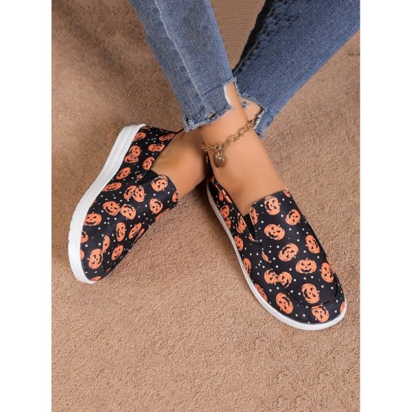 Casual Sunflower Non-Slip Slip On Flat Heel Deep Mouth Shoes Printing - Image 3