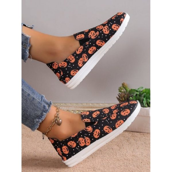 Casual Sunflower Non-Slip Slip On Flat Heel Deep Mouth Shoes Printing - Image 5