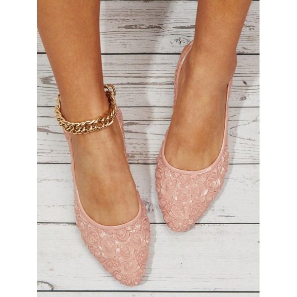 Waterproof Floral Wedge Heel Slingback Shallow Shoes - Image 13