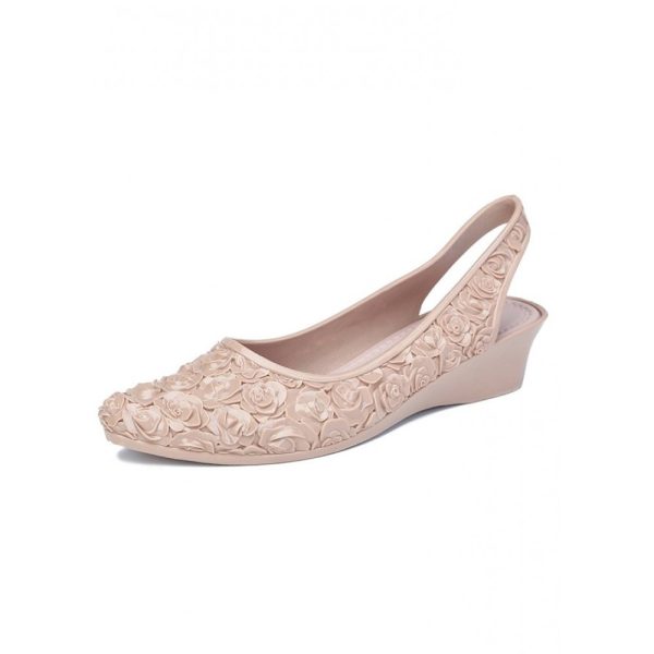 Waterproof Floral Wedge Heel Slingback Shallow Shoes - Image 23