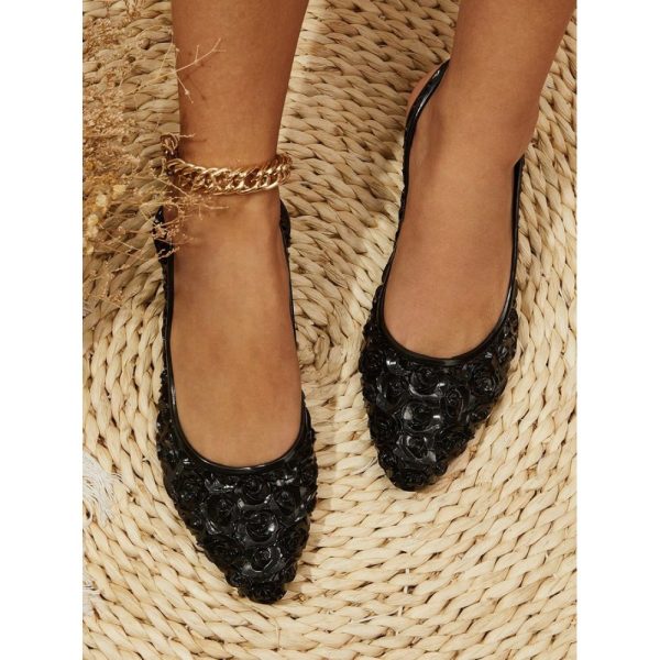 Waterproof Floral Wedge Heel Slingback Shallow Shoes - Image 30