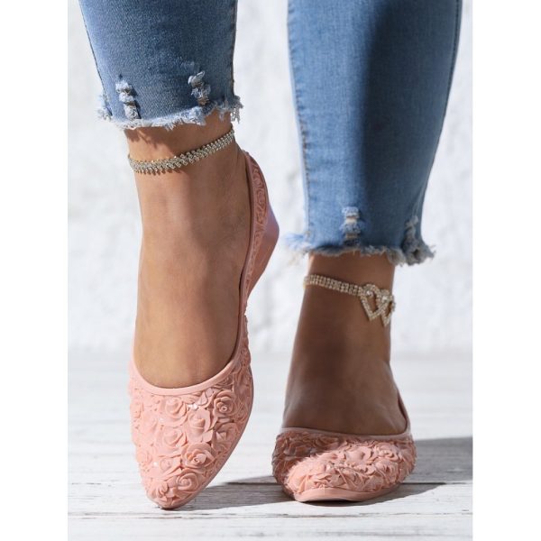 Waterproof Floral Wedge Heel Slingback Shallow Shoes - Image 41