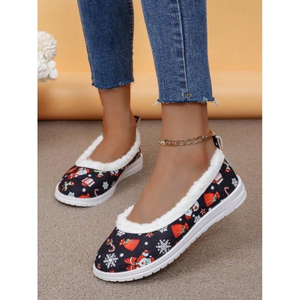 Party Text Letters Non-Slip Slip On Flat Heel Shallow Shoes Printing - Image 13