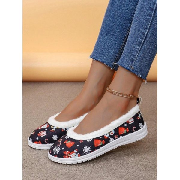 Party Text Letters Non-Slip Slip On Flat Heel Shallow Shoes Printing - Image 14