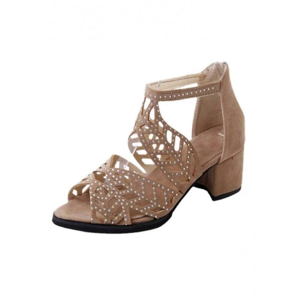 Ladies Elegant Cutout Open Toe Block Heel Sandals - Image 14