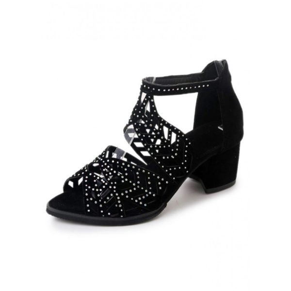 Ladies Elegant Cutout Open Toe Block Heel Sandals - Image 8