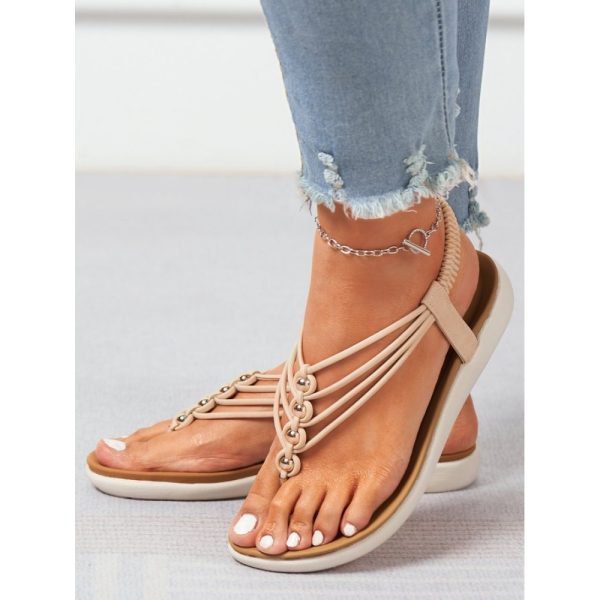 Beaded Thin Strap Bohemian Thong Sandals - Image 2