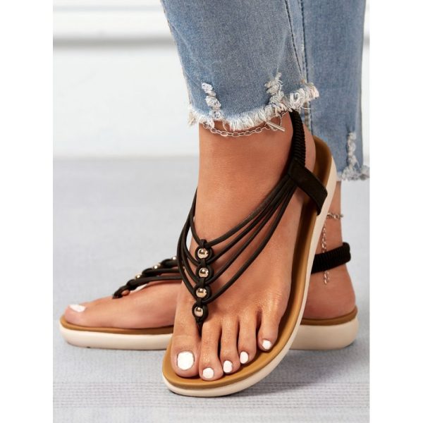Beaded Thin Strap Bohemian Thong Sandals - Image 11