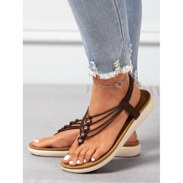 Beaded Thin Strap Bohemian Thong Sandals - Image 20