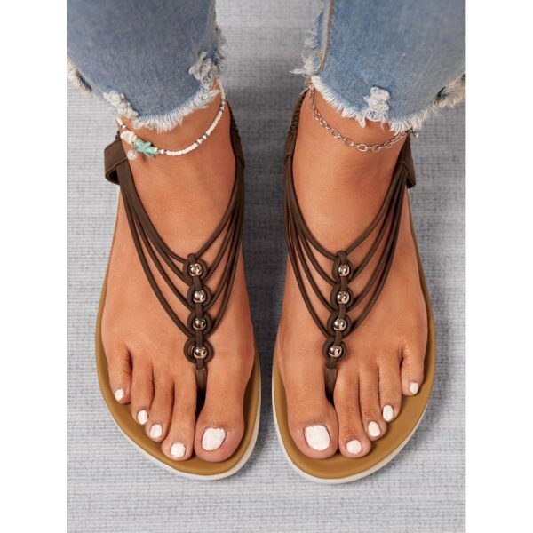 Beaded Thin Strap Bohemian Thong Sandals - Image 21