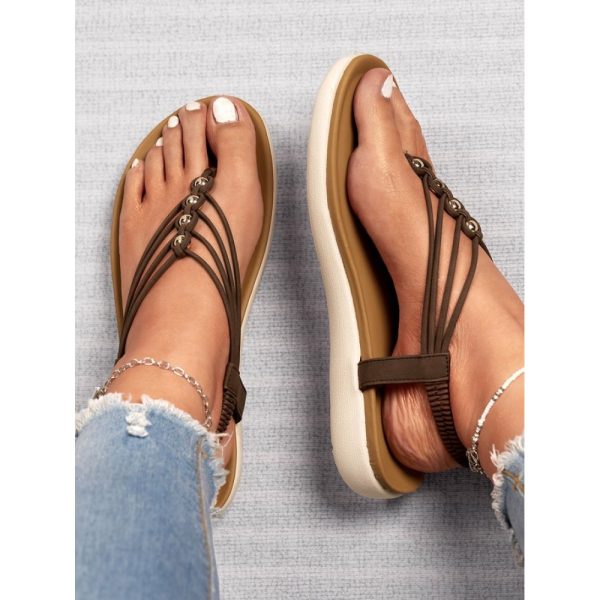 Beaded Thin Strap Bohemian Thong Sandals - Image 22