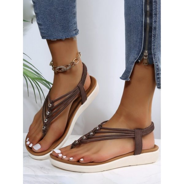 Beaded Thin Strap Bohemian Thong Sandals - Image 23