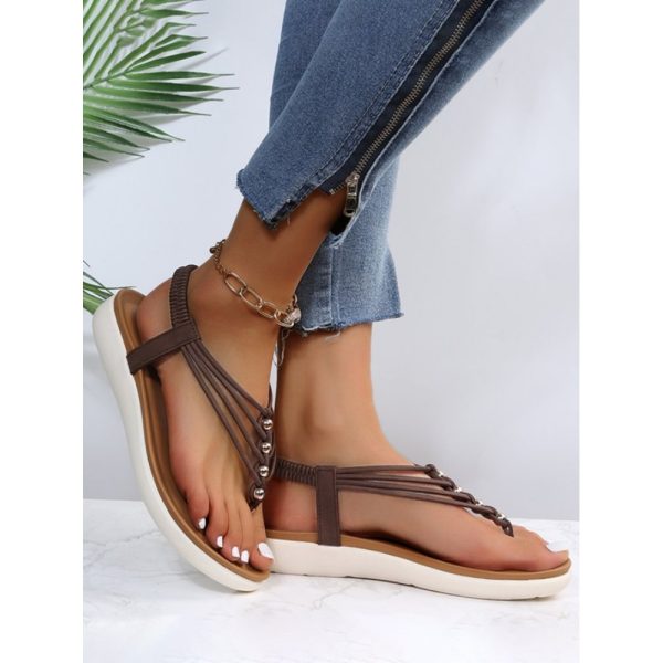 Beaded Thin Strap Bohemian Thong Sandals - Image 25