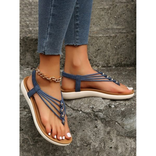 Beaded Thin Strap Bohemian Thong Sandals - Image 34