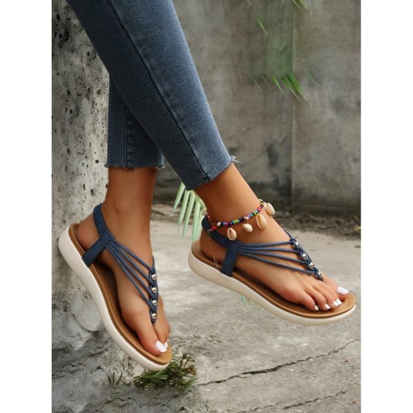 Beaded Thin Strap Bohemian Thong Sandals - Image 35