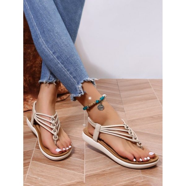 Beaded Thin Strap Bohemian Thong Sandals - Image 8