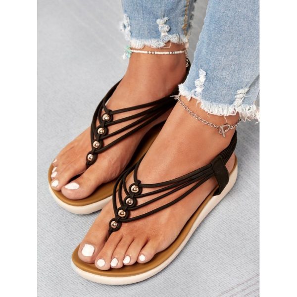 Beaded Thin Strap Bohemian Thong Sandals - Image 10