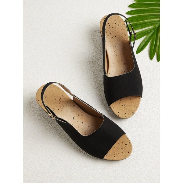 Retro Solid Simple Open Toe Chunky Heel Sandals - Image 11