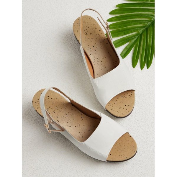 Retro Solid Simple Open Toe Chunky Heel Sandals - Image 12