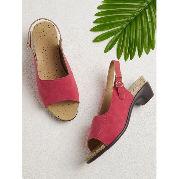 Retro Solid Simple Open Toe Chunky Heel Sandals - Image 21