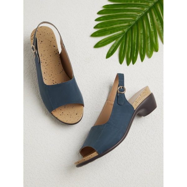 Retro Solid Simple Open Toe Chunky Heel Sandals - Image 33