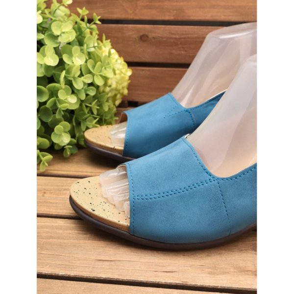 Retro Solid Simple Open Toe Chunky Heel Sandals - Image 40
