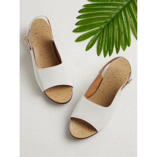 Retro Solid Simple Open Toe Chunky Heel Sandals - Image 8
