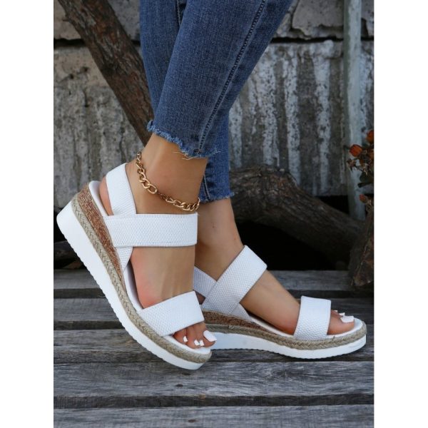 Women Double Band Slingback Espadrille Sole Sandals - Image 4