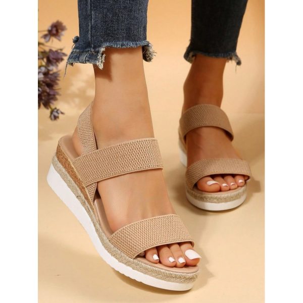 Women Double Band Slingback Espadrille Sole Sandals - Image 5