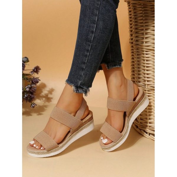 Women Double Band Slingback Espadrille Sole Sandals - Image 7