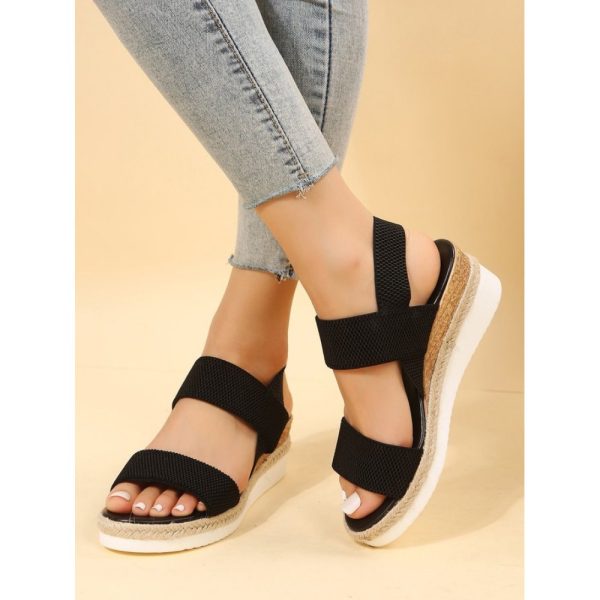 Women Double Band Slingback Espadrille Sole Sandals - Image 9