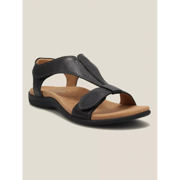 Retro Solid Color Casual Velcro Portable Sandals - Image 17