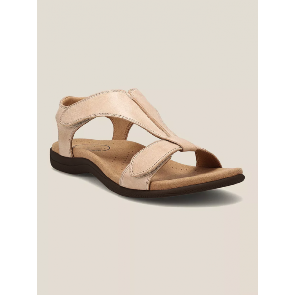 Retro Solid Color Casual Velcro Portable Sandals - Image 24
