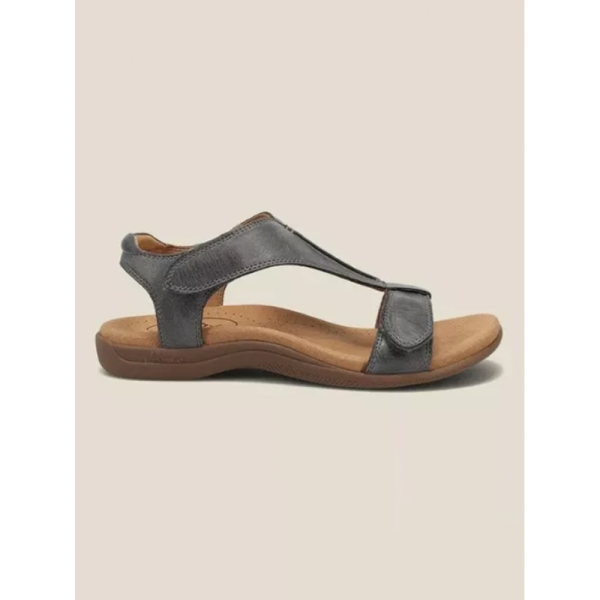 Retro Solid Color Casual Velcro Portable Sandals - Image 31