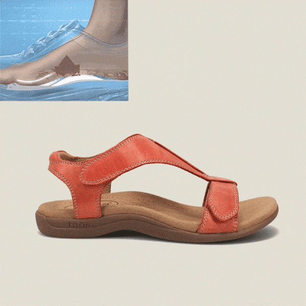 Retro Solid Color Casual Velcro Portable Sandals - Image 5