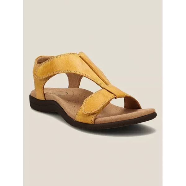 Retro Solid Color Casual Velcro Portable Sandals - Image 10