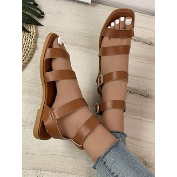Casual Plain Strappy Sandals - Image 3