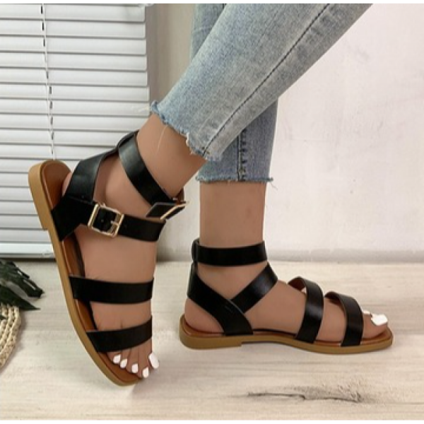 Casual Plain Strappy Sandals - Image 6